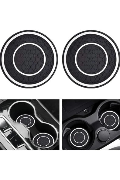 TİNEKE  Araç İçi Bardak Telefon Para Malzeme Tutucu Kaymaz Matları 2 ADET - 6
