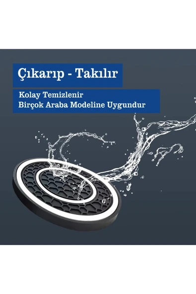 TİNEKE  Araç İçi Bardak Telefon Para Malzeme Tutucu Kaymaz Matları 2 ADET - 4