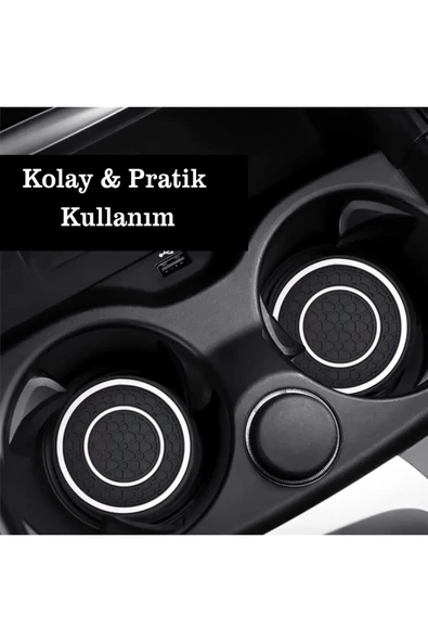 TİNEKE  Araç İçi Bardak Telefon Para Malzeme Tutucu Kaymaz Matları 2 ADET - 7