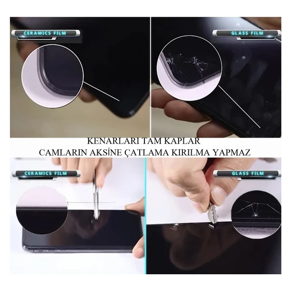 Apple iPhone 6s Ekran Koruyucu Seramik Nano Cam Esnek Tam Full Kaplayan Kırılmaz Siyah - Resim 5