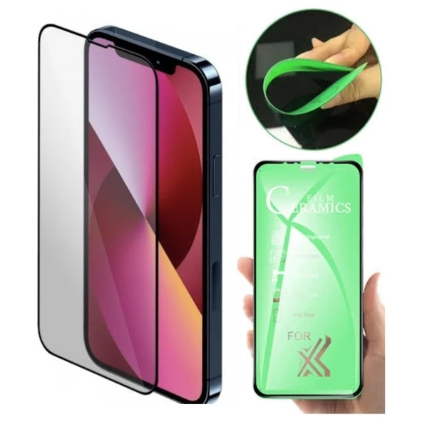 Apple iPhone 13 Pro Ekran Koruyucu Seramik Nano Cam Esnek Tam Full Kaplayan Kırılmaz ürün görseli
