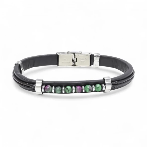 Zümrüt Taşlı Deri Bileklik 31831G6D5M ürün görseli 1