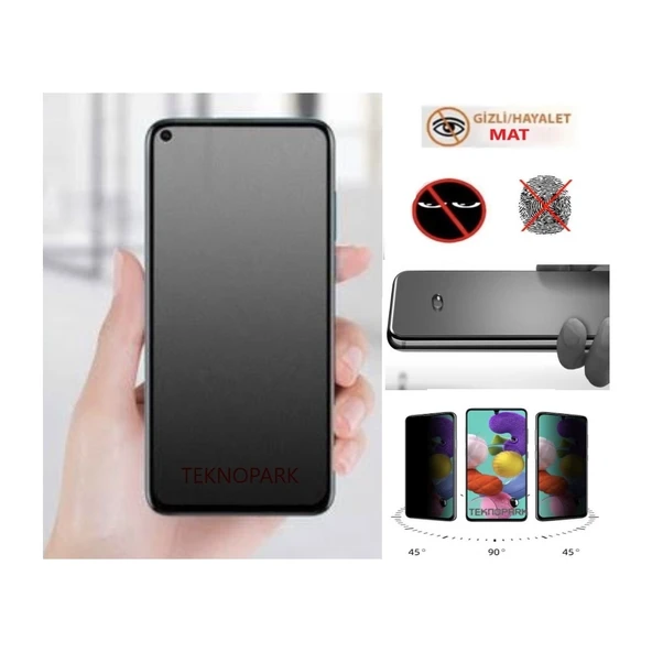 Oppo A55 Mat Hayalet Privacy Tam Kaplayan Seramik Nano Ekran Koruyucu ürün görseli