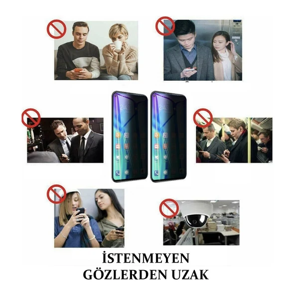 Tecno Spark 9t Pro Hayalet Ekran Koruyucu Privacy Tam Kaplayan Kırılmaz Cam - Resim 4