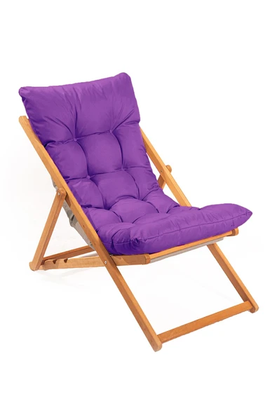 Exent 3 Kademeli Minderli Şezlong ve Sehpa seti-MOR - 2