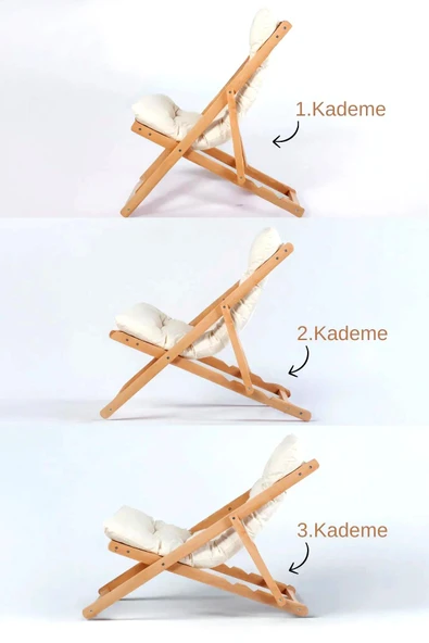 Exent 3 Kademeli Minderli Şezlong ve Sehpa seti-MOR - 5