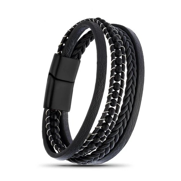 Mat Oniks Doğaltaş Ve Deri Bileklik 31832B9D14 ürün görseli 1