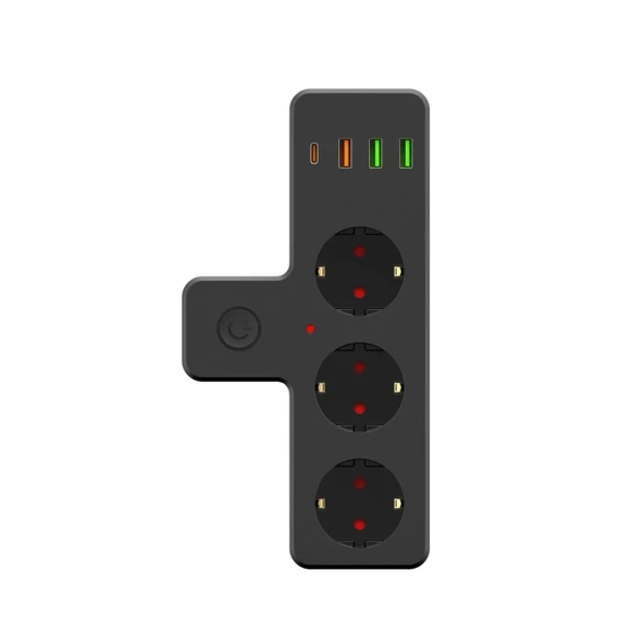 Termal Akım Korumalı Isıya Dayanıklı 3’lü Priz 3x Usb 1x Type-c ürün görseli
