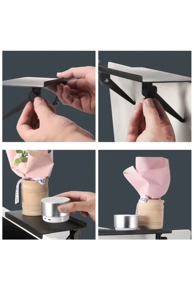 TİNEKE 30x12 Cm Katlanabilir Katlanabilir Televizyon TV Standı Ayarlanabilir Ekran Üstü Raf Portatif Eşya - 8