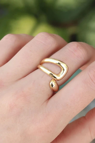 Pirinç Gold Renk Ayarlanabilir Yüzük - TJ-BYK3176 - 1