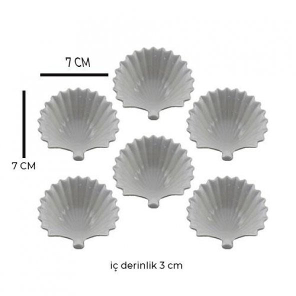 Hometarz Porselen İstiridye Reçellik Sosluk 6 lı Sunumluk Set - 5