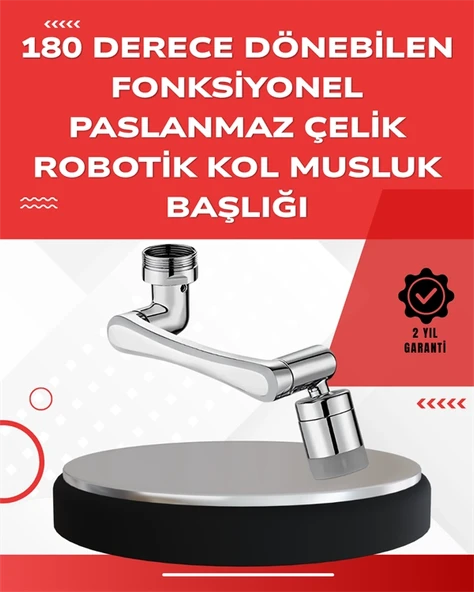Çift Su Akış Modlu Musluk Başlığı – 360° + 720° Tam Dönebilen 3 Kollu Yapı - 1