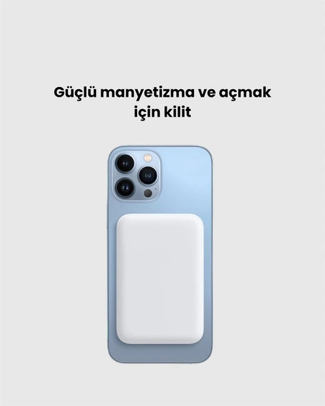 Kablosuz MagSafe Powerbank – iPhone Uyumlu, 10000 mAh, Isı Dağılımlı - 3