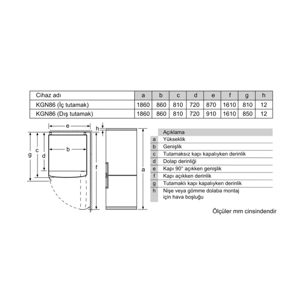 Bosch KGN86CWE0N Alttan Donduruculu No Frost Buzdolabı - 7