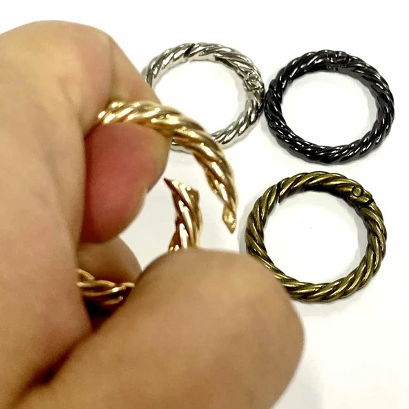 Burgulu Metal Çanta Halkası Yaylı ( 10 Adet )