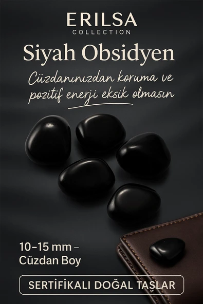 ASertifikalı Doğal Siyah Obsidyen Taşı Kütle 10-15 mm – Güçlü Koruma ve Pozitif Enerji ürün görseli