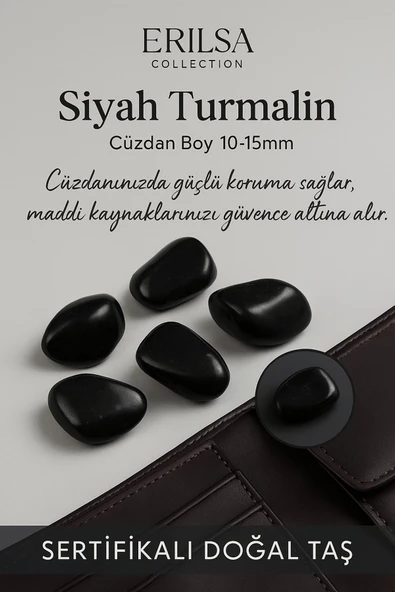 Sertifikalı Doğal Siyah Turmalin Taşı Kütle 10-15 mm – Güçlü Koruma ve Enerji Dengeleyici ürün görseli