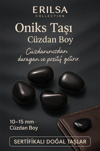Sertifikalı Doğal Oniks Taşı Kütle 10-15 mm – Güç, Dayanıklılık ve Pozitif Enerji ürün görseli