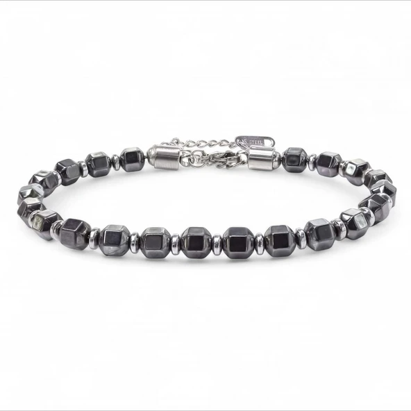 Esmas Kesim Hematit Ayaranabilir Çelik Zincir Bileklik 31832B10D5 ürün görseli 1