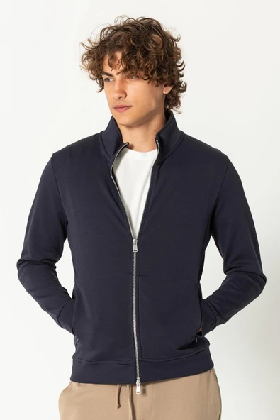 CEKMON Erkek Modern Tasarım Teknolojik Kumaş Süper Yumuşak Çift Fermuar Açılır Detaylı İnce Mont - 10