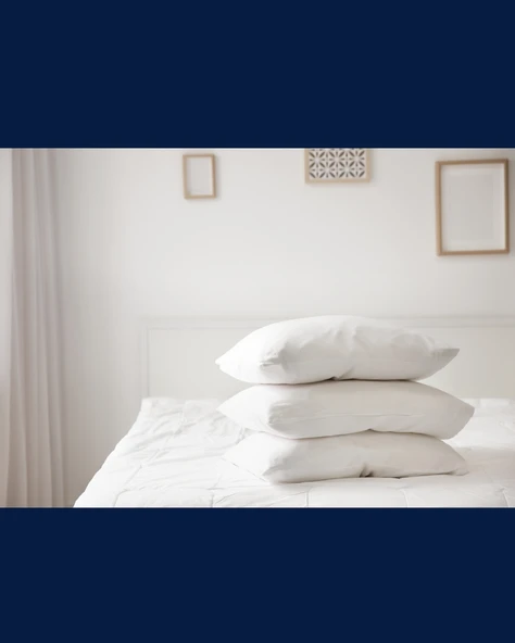 Microfiber Kumaş Yastık | Boncuk Silikon | Beyaz | 850gr | 50x70 - 4