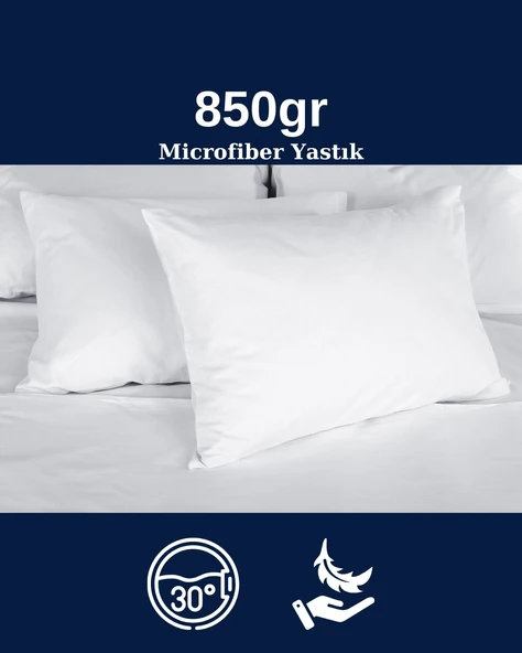 Microfiber Kumaş Yastık | Boncuk Silikon | Beyaz | 850gr | 50x70 - 3