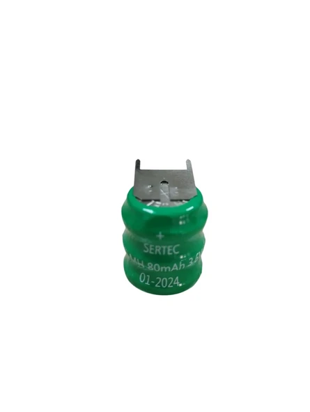 3.6V 3S1P 80 Mah 3 Pin  NI-MH Buton Pil - 1
