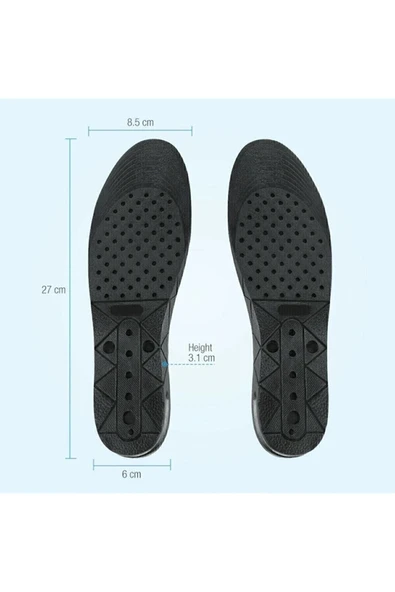 Mucit Home 7 Cm Tam Boy Uzatıcı Tabanlık Hava Yastıklı Boyuzatan Ayakkabı Tabanlığı Gizli Topuk Yükseltici - 8