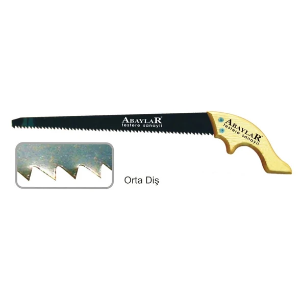 Abaylar Orta Diş Bağ Testere 35 cm - Ahşap Sap - 1