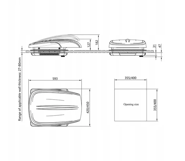 Einstein PlusFan 12V 40x40 Fanlı Karavan Heki - 4