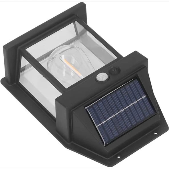 Güneş Enerjili Bahçe Aydınlatması Aplik Dekor Solar Ve Sensörlü Bahçe Balkon ve Garaj Lambası - 1
