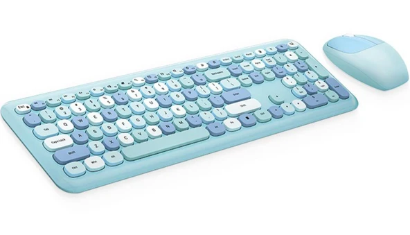 Mofii No666 Mavi Klavye Mouse Set - 1