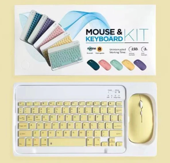 ZR20Km Sarı Kablosuz Klavye Mouse Set - 1