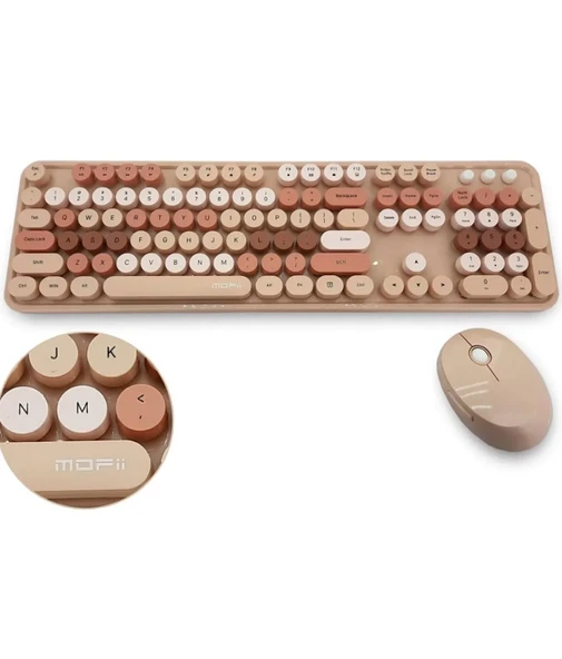 Mofii Kahverengi Sweet Dm Combo Klavye Mouse Set - 1