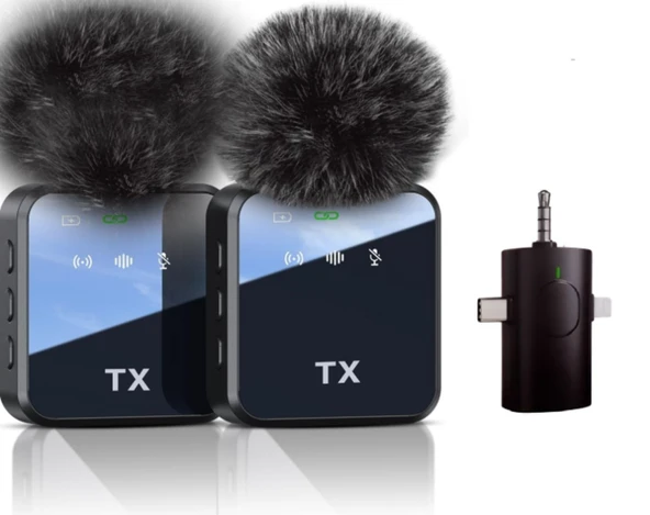 ZR983 F11-2 Kablosuz Çiftli Çok Girişli Mikrofon - 1