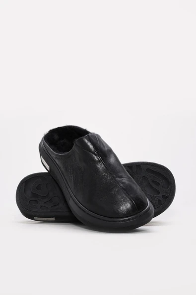 Hakiki Deri Kürklü  Kadın Ev Terlik 733ZA003 - Resim 3