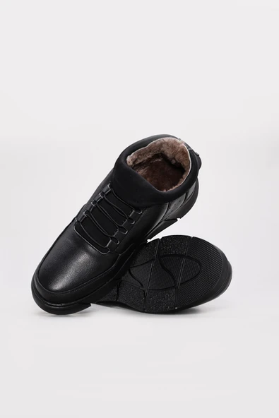 Hakiki Deri Kürklü  Erkek Klasik Bot 126KMA726 - Resim 8