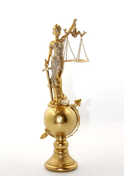 Polyester Dünya Küre Üzerinde Adalet Biblosu Model 2 ürün görseli