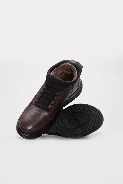 Hakiki Deri Kürklü  Erkek Klasik Bot 126KMA726 - Resim 3