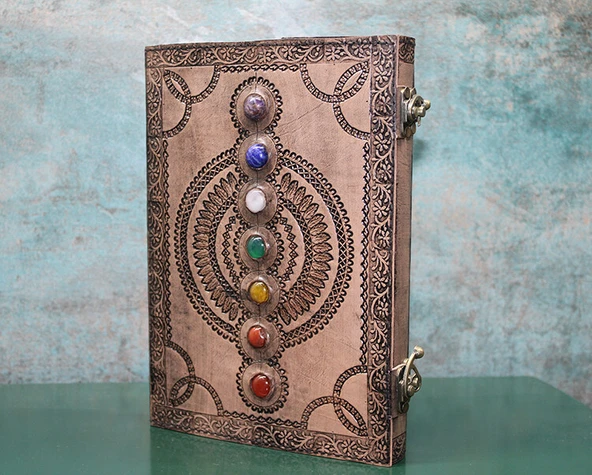 Taşlı Deri Defter Model 13 ürün görseli