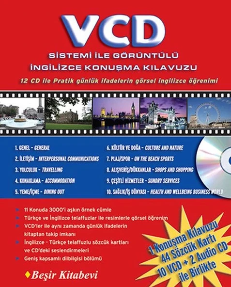VCD Sistemi ile Görüntülü İngilizce Konuşma Kılavuzu (12 CD ile) ürün görseli