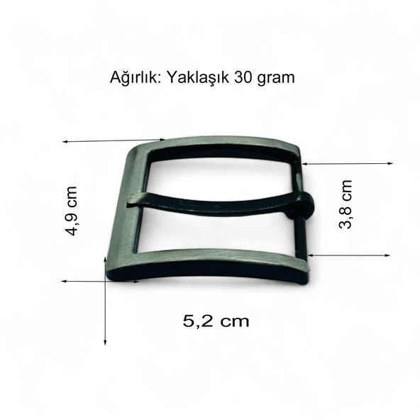 Kemer Tokası 3,8 cm Siyah Silme 1 Adet - 3