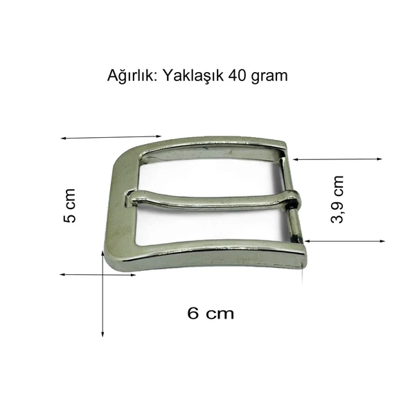 Kemer Tokası 4 cm 1 Adet Nikel - 3