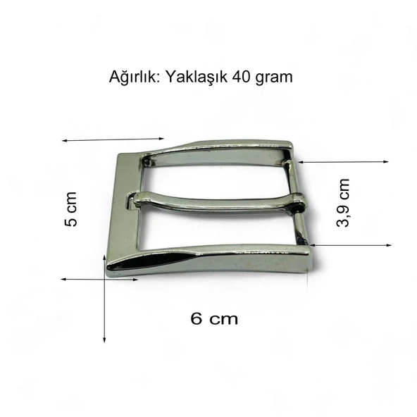 Kemer Tokası 4 cm 1 Adet Nikel - 3