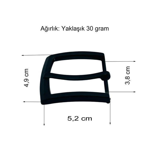 Kemer Tokası 3,8 cm Siyah Boyalı 1 Adet - 3