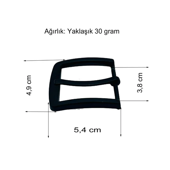 Kemer Tokası 3,8 cm Siyah Boyalı 1 Adet - 4