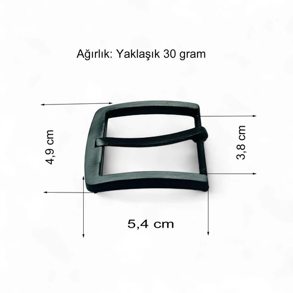 Kemer Tokası 3,8 cm Siyah Silme 1 Adet - 3