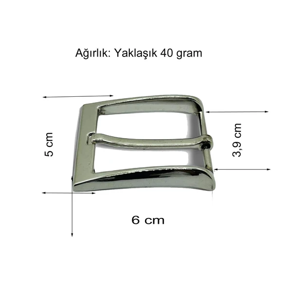 Kemer Tokası 4 cm 1 Adet Nikel - Resim 3