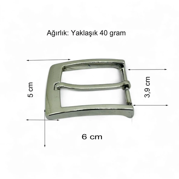 Kemer Tokası 4 cm 1 Adet Nikel - 3