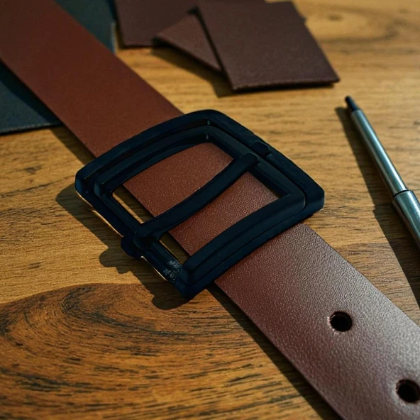 Kemer Tokası 3,8 cm Siyah Boyalı 1 Adet - 6